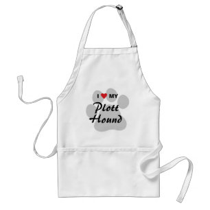 I Love (Heart) My Plott Hound Adult Apron