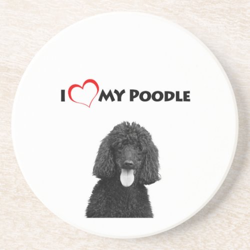I Love Heart My Poodle Drink Coaster