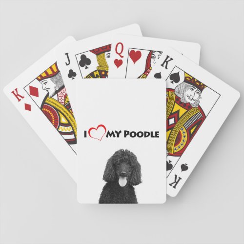 I Love Heart My Poodle Poker Cards