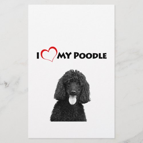 I Love Heart My Poodle Stationery