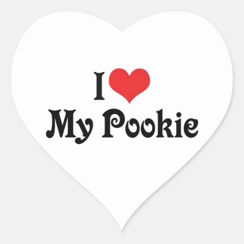 I Love Heart My Pookie Heart Sticker