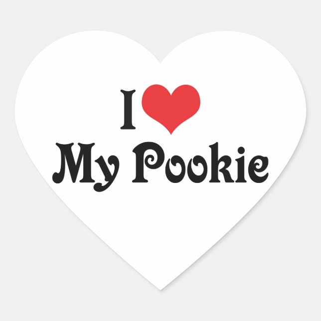 I Love Heart My Pookie Heart Sticker (Front)