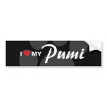 I Love (Heart) My Pumi Bumper Sticker