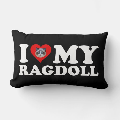 I Love Heart My Ragdoll Lumbar Pillow