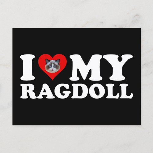 I Love Heart My Ragdoll Postcard