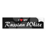 I Love (Heart) My Russian White Bumper Sticker