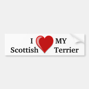 I Love (Heart) My Scottish Terrier Dog Gifts Bumper Sticker