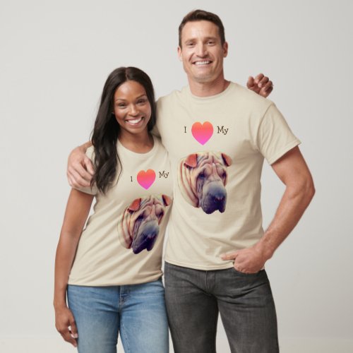 I Love Heart My Shar Pei Dog  T_Shirt