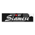 I Love (Heart) My Siamese Bumper Sticker