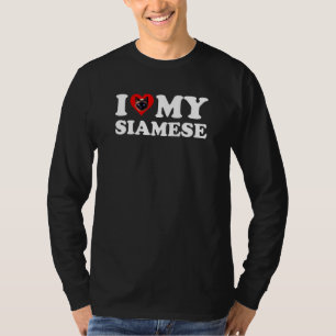 I Love (Heart) My Siamese Cat Lover T-Shirt