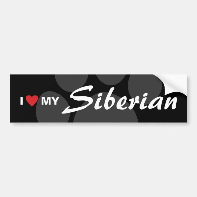 I Love (Heart) My Siberian Bumper Sticker (Front)