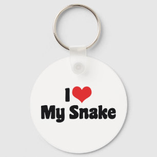 I Love Heart My Snake - Snake Lover Keychain