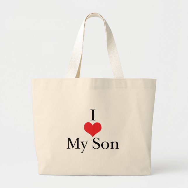 I Love (Heart) My Son Large Tote Bag (Front)