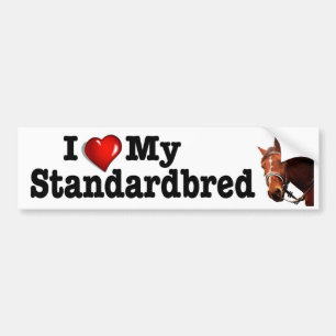I love ( heart ) my standardbred horse decal