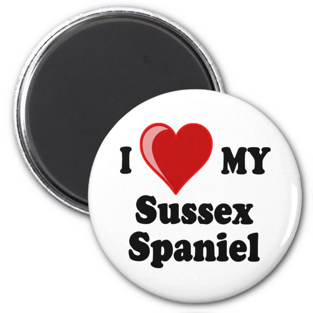 I Love (Heart) My Sussex Spaniel Dog Magnet (Front)