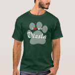 I Love (Heart) My Vizsla Pawprint T-Shirt