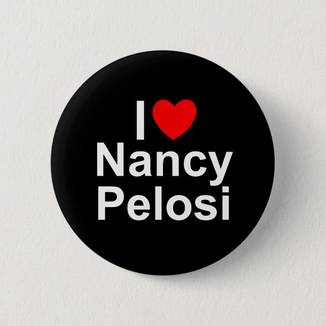 I Love (Heart) Nancy Pelosi Button (Front)