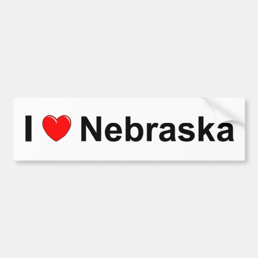 I Love (Heart) Nebraska Bumper Sticker | Zazzle