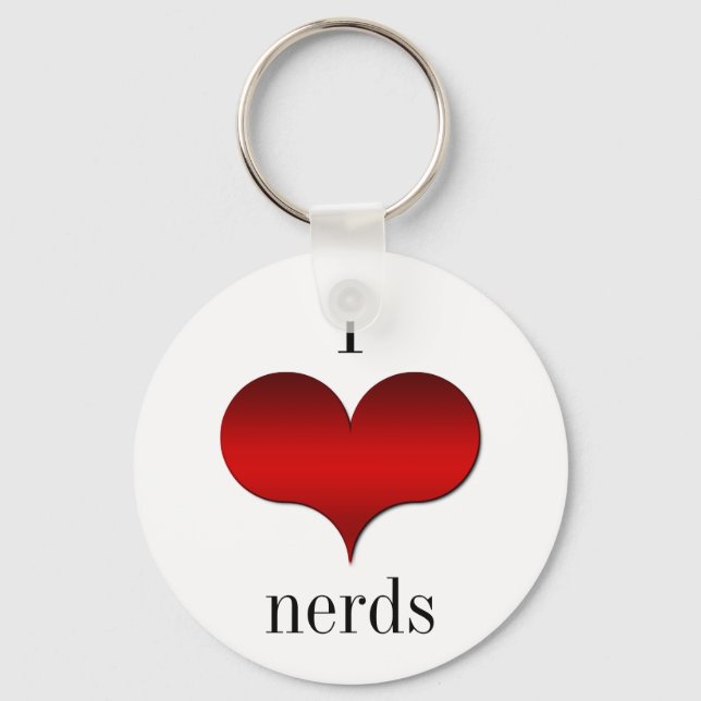 I Love (Heart) Nerds Keychain (Front)