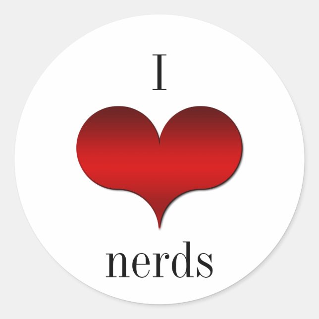 I Love (Heart) Nerds Stickers (Front)