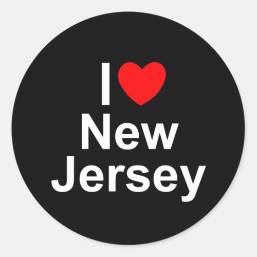 I Love Heart New Jersey Classic Round Sticker