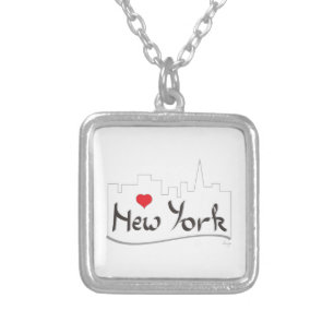 I love (heart) New York, Manhattan Silver Plated Necklace