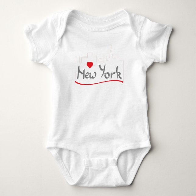 I love (heart) New York, New York Baby Bodysuit (Front)