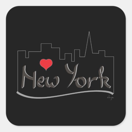 I love heart New York New York Square Sticker