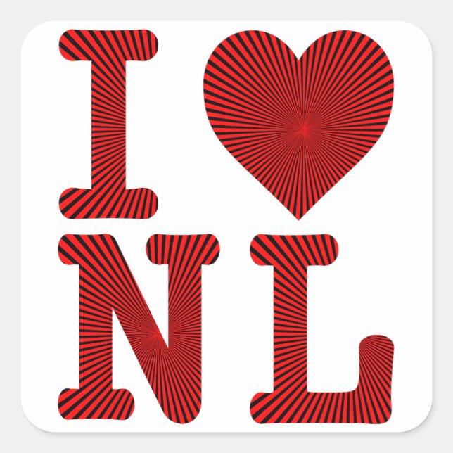 I LOVE HEART NL NEWFOUNDLAND AND LABRADOR SQUARE STICKER (Front)