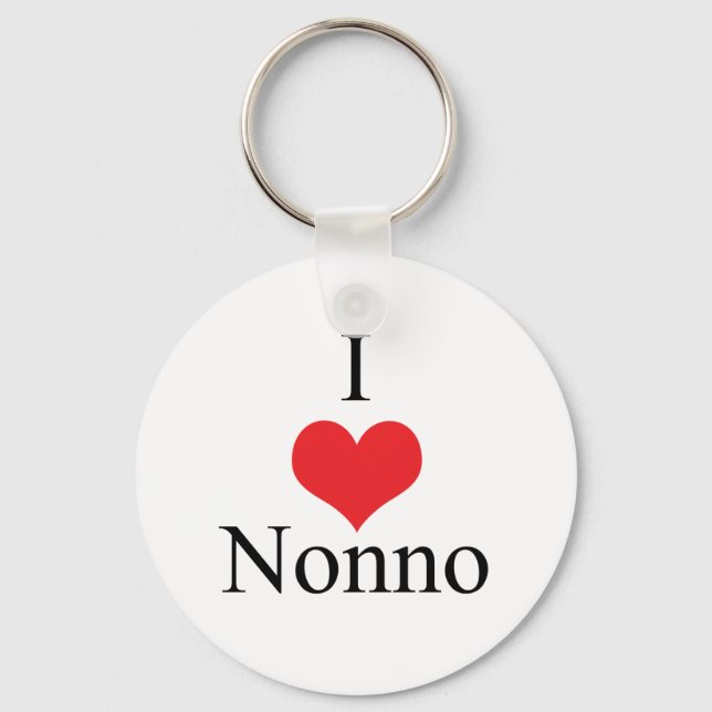 I Love (Heart) Nonno Keychain (Front)