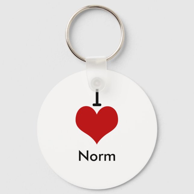 I Love (heart) Norm Keychain (Front)