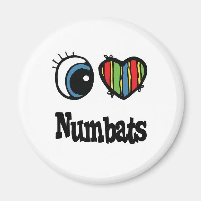 I Love (Heart) Numbats Magnet (Front)