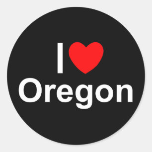 I Love (Heart) Oregon Classic Round Sticker
