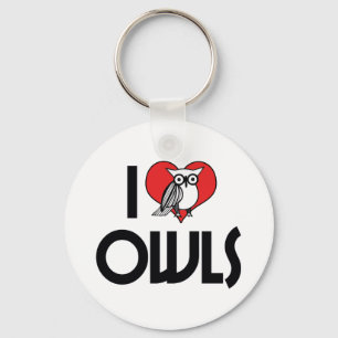 I Love Heart Owls - Owl Lover Keychain
