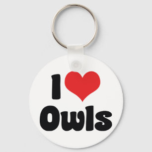 I Love Heart Owls - Owl Lover Keychain