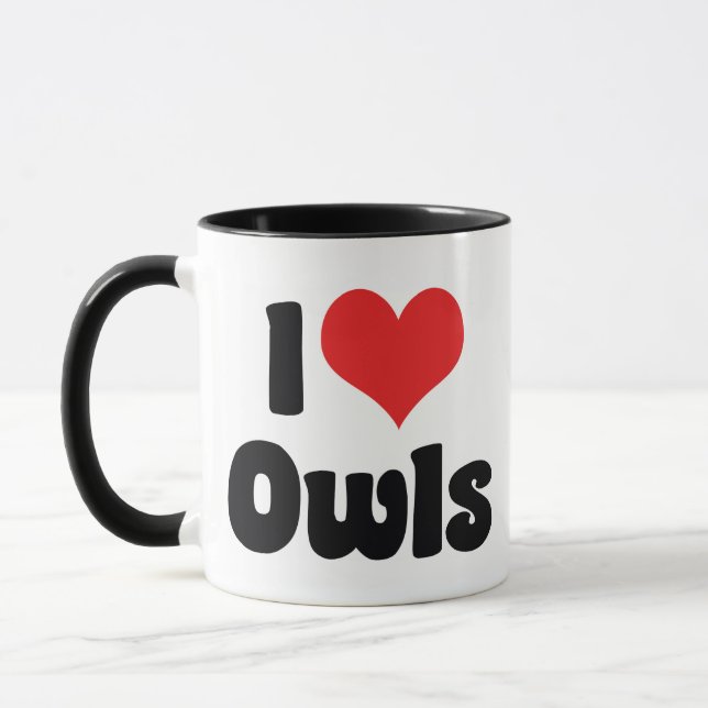 I Love Heart Owls - Owl Lover Mug (Left)