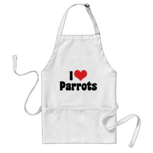 I Love Heart Parrots - Parrot Bird Lover Adult Apron