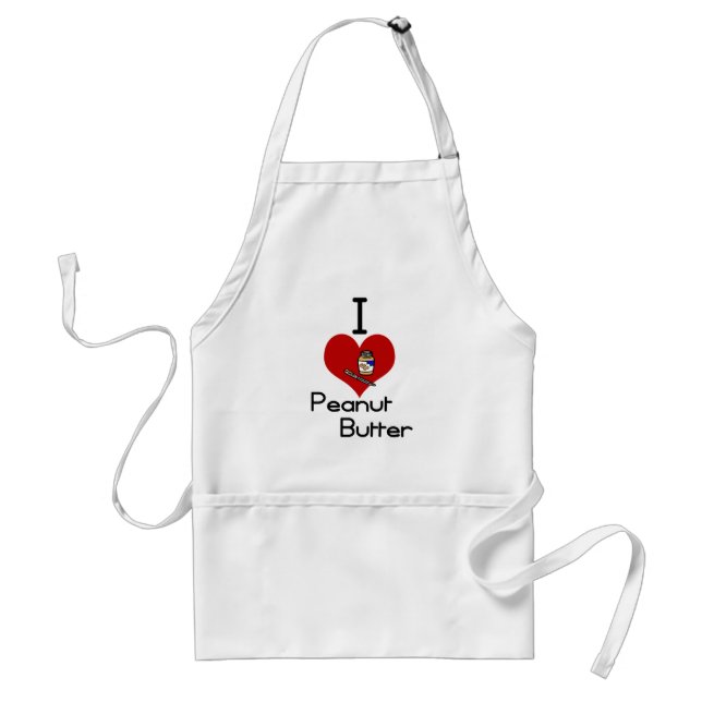 I love-heart peanut butter adult apron (Front)
