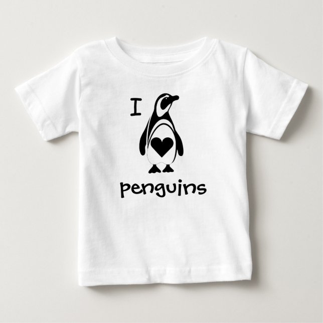 I Love Heart Penguins  Baby T-Shirt (Front)