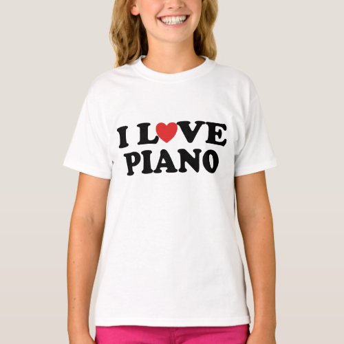 I Love Heart Piano Music Gifts T_Shirt