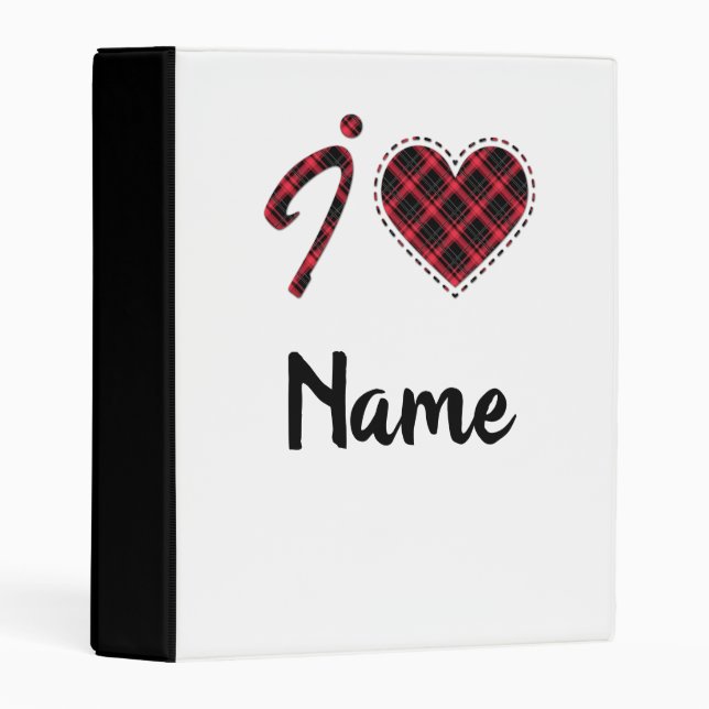 I love... Heart, plaid Mini Binder (Front/Spine)
