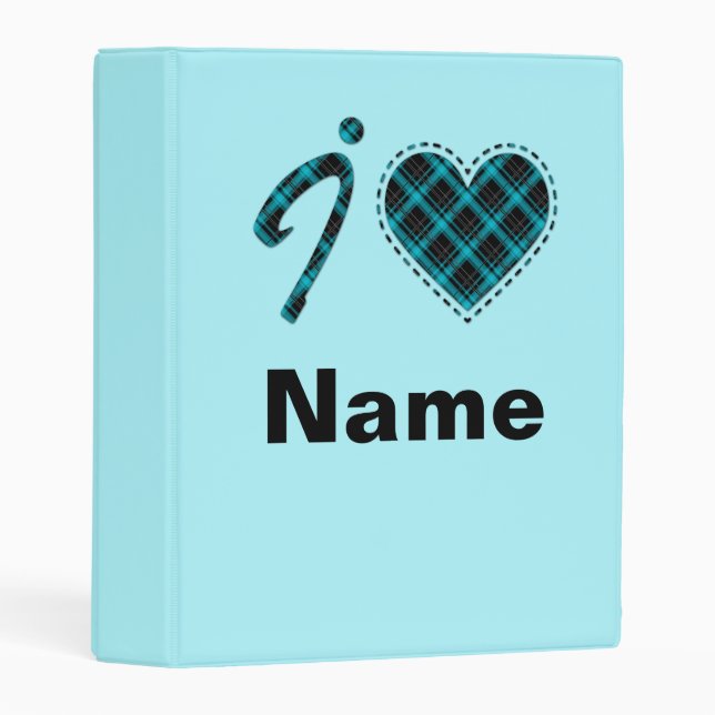 I love... Heart, plaid Mini Binder (Front/Spine)