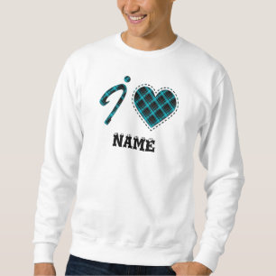 I love... Heart, plaid Sweatshirt