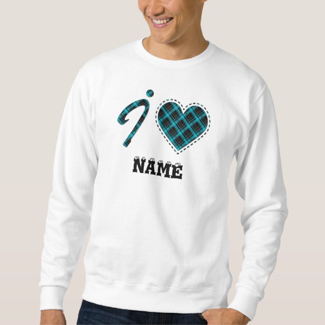 I love... Heart, plaid Sweatshirt (Front)