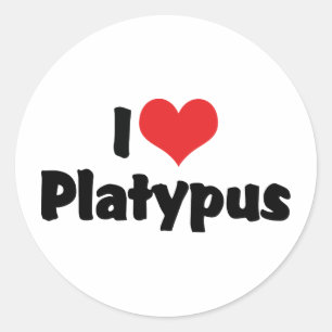 I Love Heart Platypus Classic Round Sticker