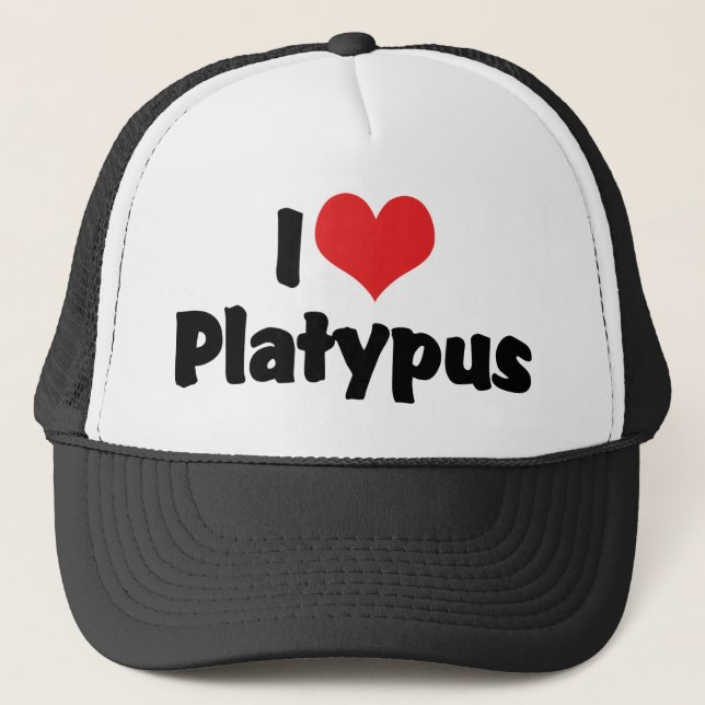 I Love Heart Platypus Trucker Hat (Front)