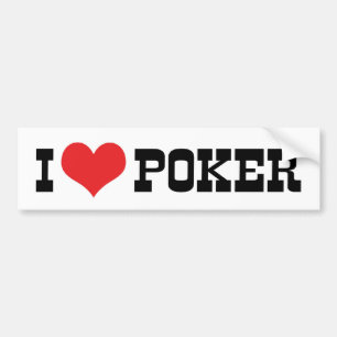 I Love Heart Poker - Texas Holdem Lover Bumper Sticker