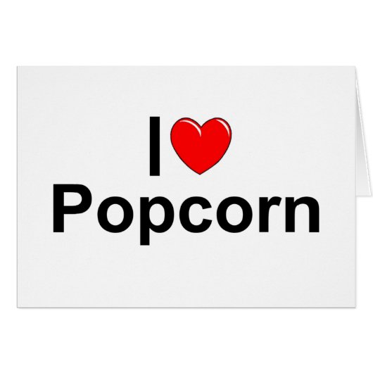 I Love (Heart) Popcorn Cards (Front Horizontal)