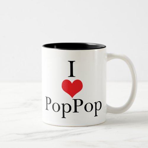 I Love Heart PopPop Two_Tone Coffee Mug