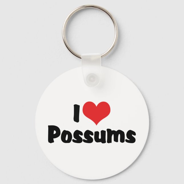 I Love Heart Possums Keychain (Front)